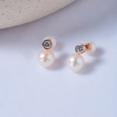 Pearly Lustre Top Grade Freshwater Pearl Earrings WE00825 | BUBBLE 4