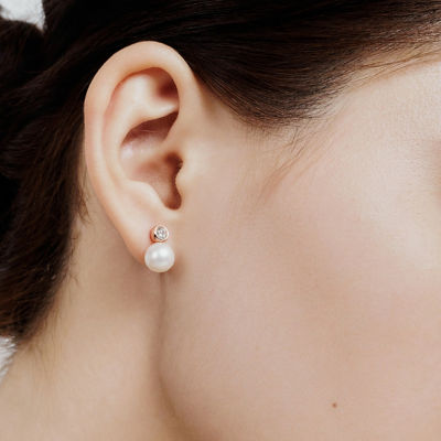 Pearly Lustre Top Grade Freshwater Pearl Earrings WE00825 | BUBBLE 7