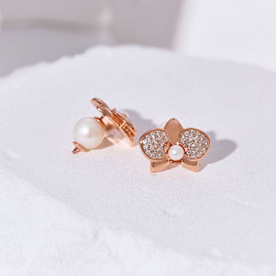 Pearly Lustre Top Grade Freshwater Pearl Earrings WE00898 | ORCHID 4