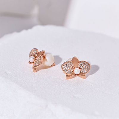 Pearly Lustre Top Grade Freshwater Pearl Earrings WE00898 | ORCHID 6