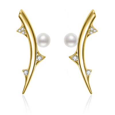 Pearly Lustre Top Grade Freshwater Pearl Earrings WE00902 |ROSE 1