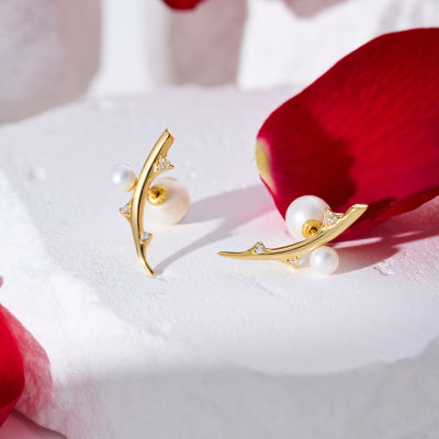 Pearly Lustre Top Grade Freshwater Pearl Earrings WE00902 |ROSE 6
