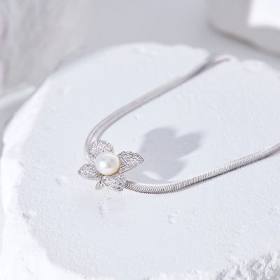 Pearly Lustre Top Grade Freshwater Pearl Necklace WN00808 | BLOOM 6