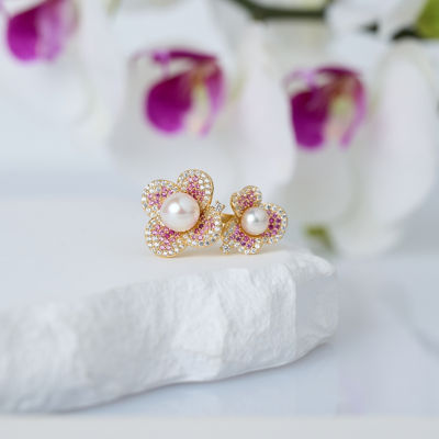 Pearly Lustre Top Grade Freshwater Pearl Rings WR00327 | BLOOM 6
