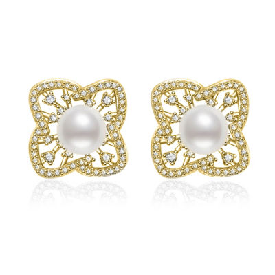 Pearly Lustre Top Grade Freshwater Pearl Earrings WE00963 | PERANAKAN 1