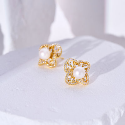 Pearly Lustre Top Grade Freshwater Pearl Earrings WE00963 | PERANAKAN 4