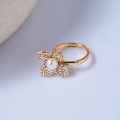 Pearly Lustre Top Grade Freshwater Pearl Rings WR00293 | BLOOM 4