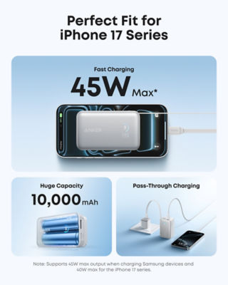 Anker Nano Power Bank 10000mAh 45W with Built-In Retractable USB-C Cable A1638 3