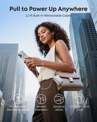 Anker Nano Power Bank 10000mAh 45W with Built-In Retractable USB-C Cable A1638 7
