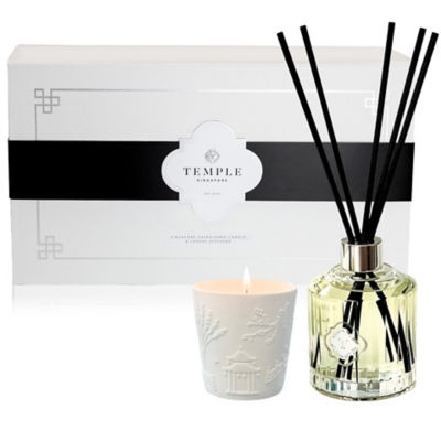 TEMPLE Candles Chinoiserie Ceramic Candle + Diffuser Gift Box - Bonsai 1