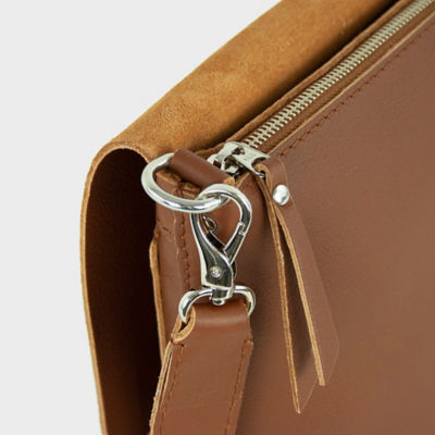 CRUSH Leather Goods Crossbody Bag Joy L Syna Tan 3