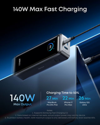 Anker Prime Power Bank 26250mAh 3-Port 300W Laptop Power Bank A110A 3