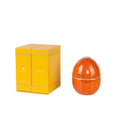 Artitude Home Vela De Huevo Marigold Gem (White Lily-Sandalwood-Musk) Scented Ceramic Egg Candle 3