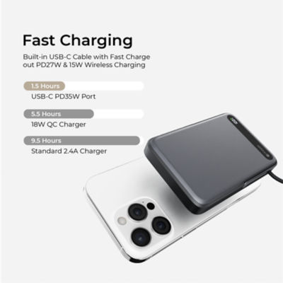 Mazer (CCC-Certified) Qi2 Certified 15W 10000mAh Magnetic Wireless Power Bank - M-MagLink19 5
