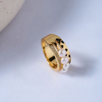 Pearly Lustre Cheetah Print Pearl Ring WR00279 | SAFARI 5