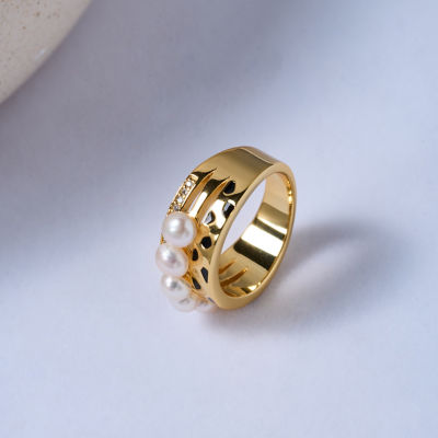 Pearly Lustre Cheetah Print Pearl Ring WR00279 | SAFARI 6