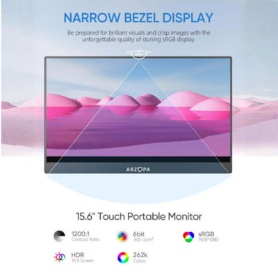 ARZOPA A1T 15.6'' FHD 1080P Portable Monitor with Touchscreen 3