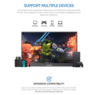 ARZOPA A1T 15.6'' FHD 1080P Portable Monitor with Touchscreen 6