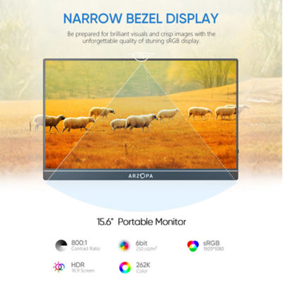 ARZOPA A1 GAMUT 15.6'' FHD 1080P Portable Monitor with Smart Cover 3