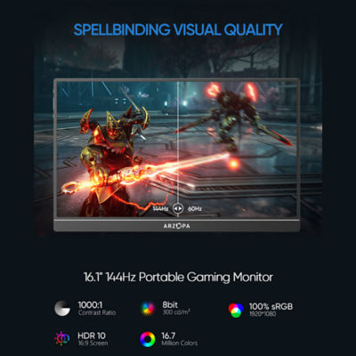 ARZOPA Z1FC 16.1" 144Hz Portable Gaming Monitor 5