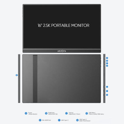 ARZOPA Z1RC 16'' 2.5K Portable Monitor 6
