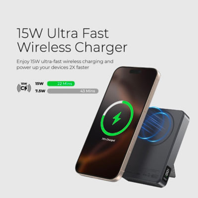 Mazer (CCC + QR) Qi2 Certified 15W 10000mAh Magnetic Wireless Power Bank - M-MagAir20 9