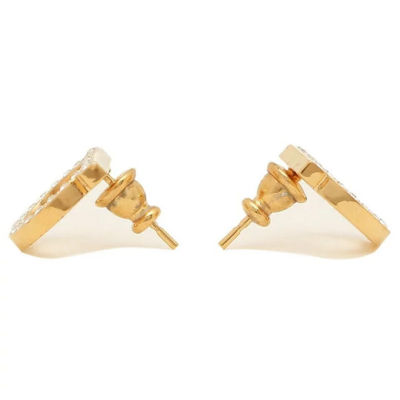 FERRAGAMO Orecchini Gancini Crystals In Gold Color 696573 3