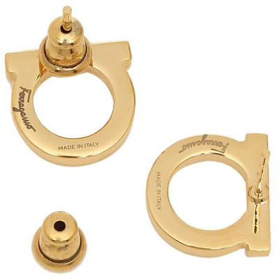 FERRAGAMO Orecchini Gancini Crystals In Gold Color 696573 4