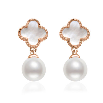 Pearly Lustre Elegant Freshwater Pearl Earrings WE00882 | MOTHER OF PEARL 1