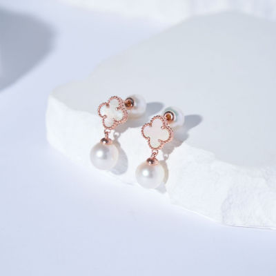 Pearly Lustre Elegant Freshwater Pearl Earrings WE00882 | MOTHER OF PEARL 2