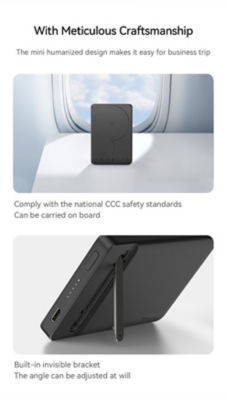 Recci 3C Power Bank 5000mAh 15W Magnetic Charging with USB-C Built-In Cable RPB-W37 7