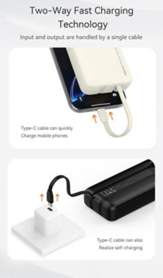 Recci 20000mAh PD 22.5W Built-In USB C and Lightning Cable 3C Power Bank RPB-P68 7