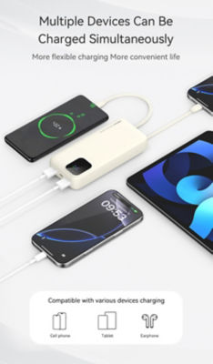Recci 20000mAh PD 22.5W Built-In USB C and Lightning Cable 3C Power Bank RPB-P68 9