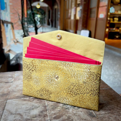 COCOONESE Red Packet Organizer - Golden Floral Array (Gold) 5