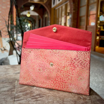 COCOONESE Red Packet Organizer - Golden Floral Array (Red) 5