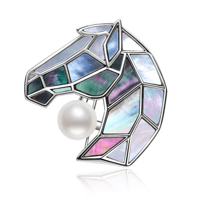 Pearly Lustre Top Grade Freshwater Pearl Brooch WC00083| HORSE 1