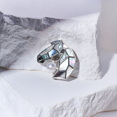 Pearly Lustre Top Grade Freshwater Pearl Brooch WC00083| HORSE 2