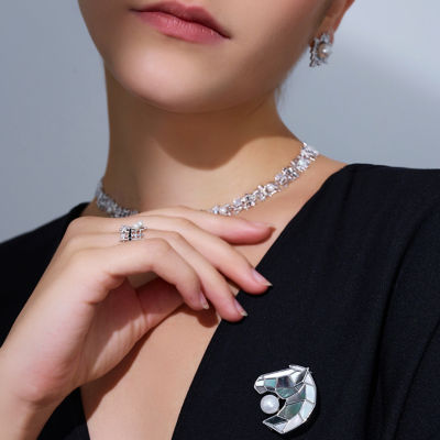 Pearly Lustre Top Grade Freshwater Pearl Brooch WC00083| HORSE 3