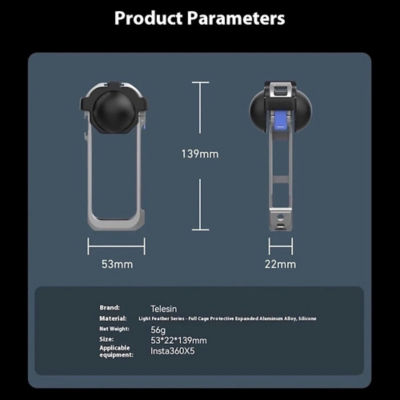 Telesin Full Cage Protection for Insta360 X5 9