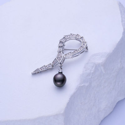 Pearly Lustre Tahitian Baroque Pearl Brooch WC00071 | SAFARI 6