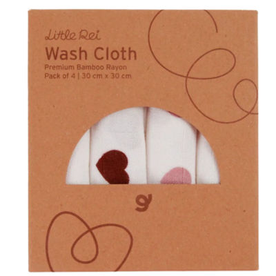Little Rei Bamboo Muslin Wash Cloth (Pack Of 4) 1