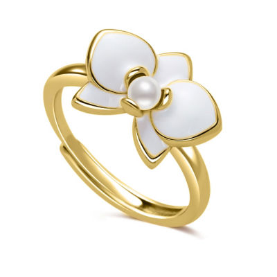 Pearly Lustre Top Grade Freshwater Pearl Rings WR00380 | ORCHID 1