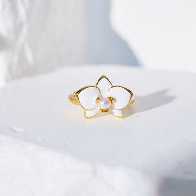 Pearly Lustre Top Grade Freshwater Pearl Rings WR00380 | ORCHID 2