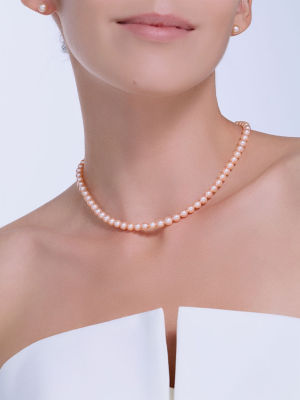 Pearly Lustre Top Lustre Pink Freshwater Pearl Necklace WN00496 5