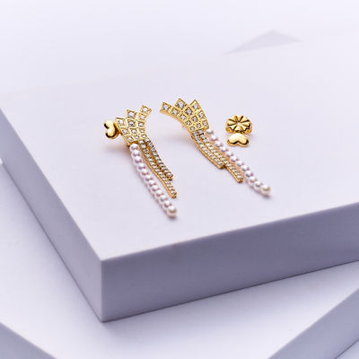 Pearly Lustre Top Grade Freshwater Pearl Earring WE00912 | WATERFALL 2