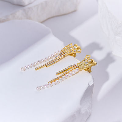 Pearly Lustre Top Grade Freshwater Pearl Earring WE00912 | WATERFALL 4
