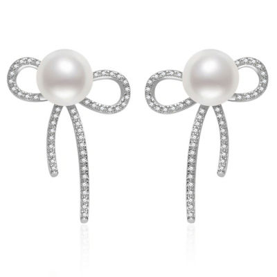 Pearly Lustre Top Grade Freshwater Pearl Earrings WE00869 | RIBBON 1
