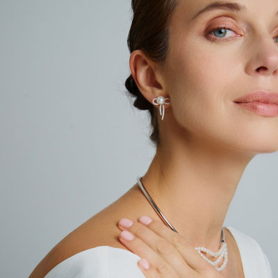 Pearly Lustre Top Grade Freshwater Pearl Earrings WE00869 | RIBBON 3