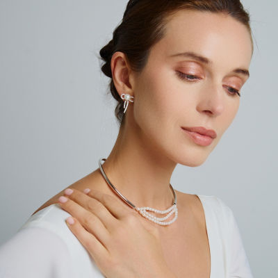 Pearly Lustre Top Grade Freshwater Pearl Earrings WE00869 | RIBBON 6