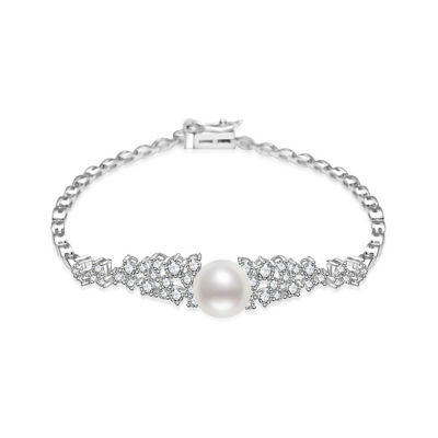 Pearly Lustre Top Grade Freshwater Pearl Bracelet WB00255 | CELESTE 1
